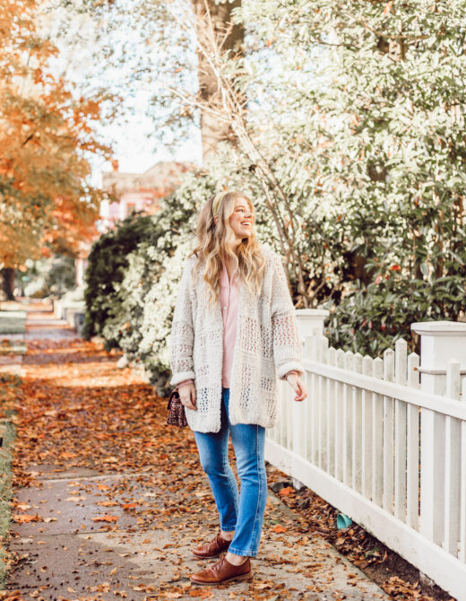 No Fail Thanksgiving Outfit, Casual Fall Outfit | Free People Saturday Morning Cardigan featured on Louella Reese Life & Style Blog
