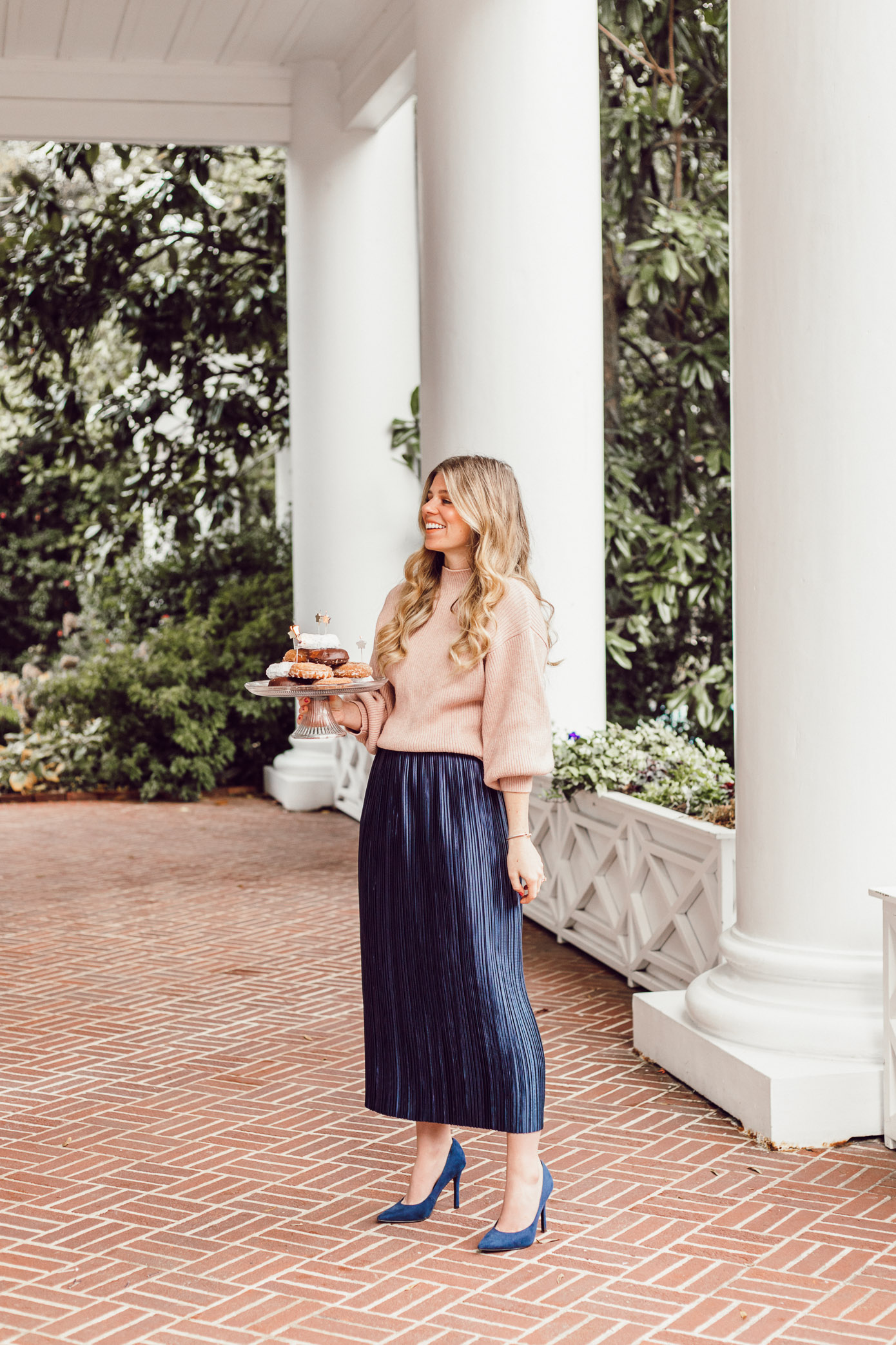 29 Life Lessons Learned featured on Louella Reese for her 29th Birthday | Tibi Plissé Midi Skirt, Line and Dot Blush Cropped Sweater