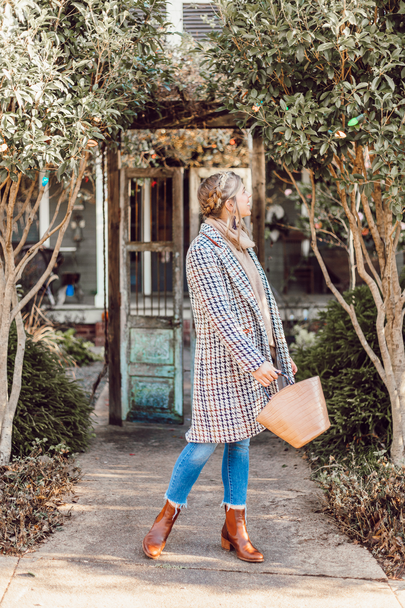 The Importance of a Great Winter Coat | Houndstooth Coat, Preppy Winter Style | Louella Reese
