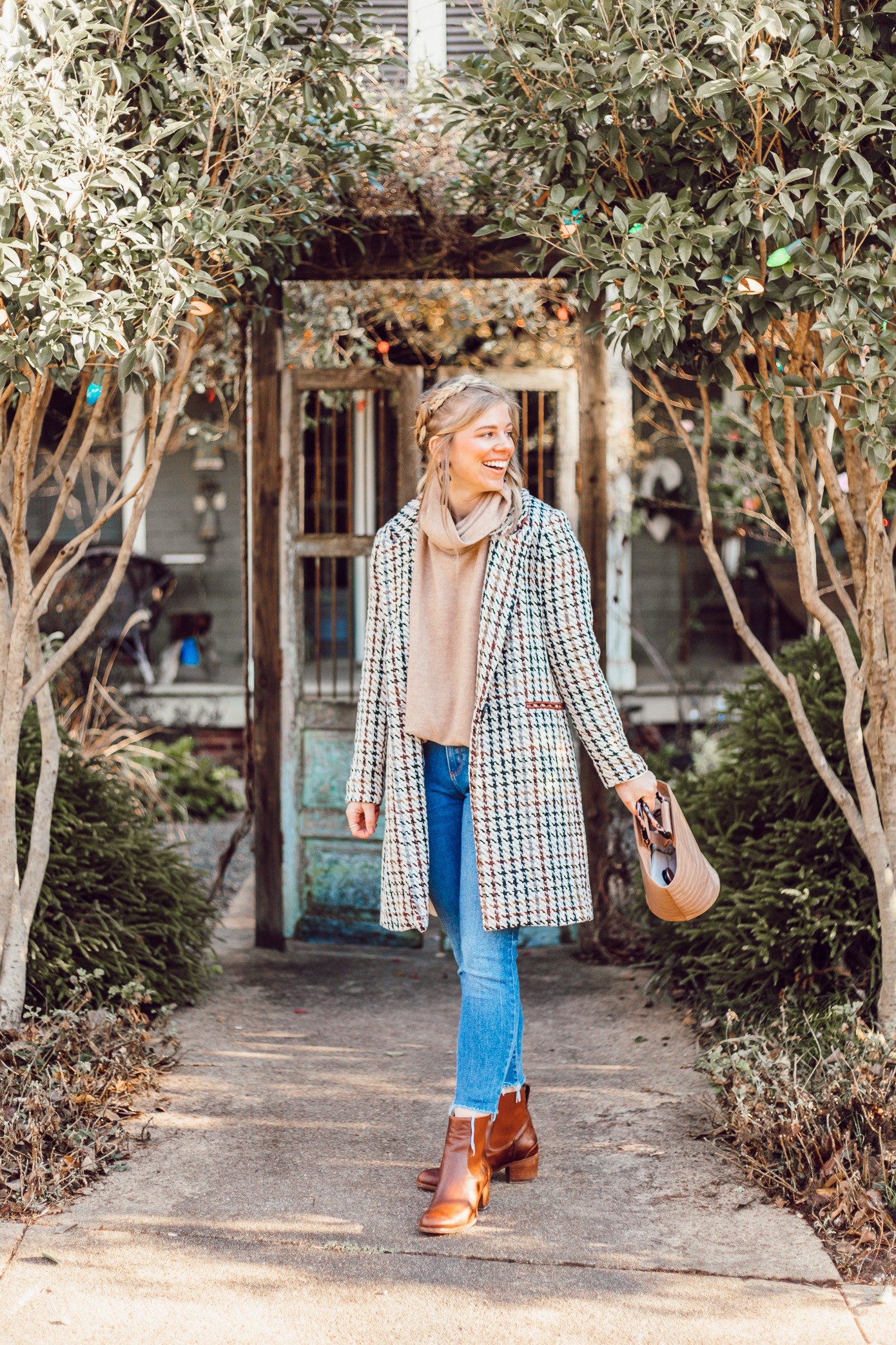 The Importance of a Great Winter Coat | Houndstooth Coat, Preppy Winter Style | Louella Reese