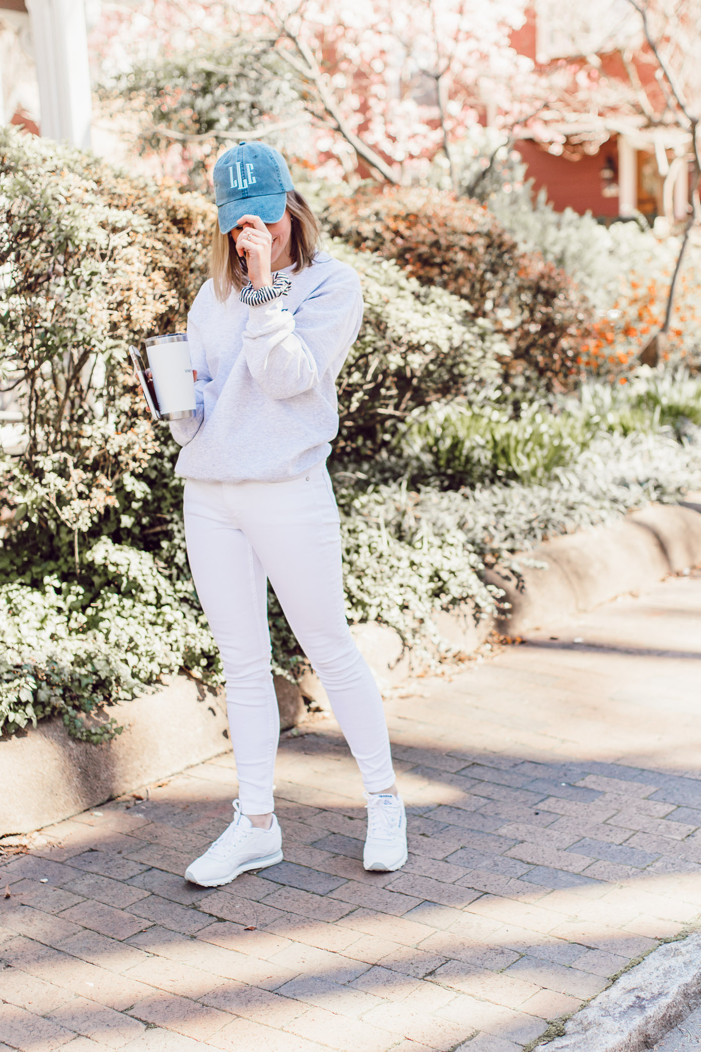 The BEST Monogrammed Pieces for Spring 2019 | Monogrammed Crewneck Sweatshirt, Monogrammed Baseball Cap styled on Louella Reese