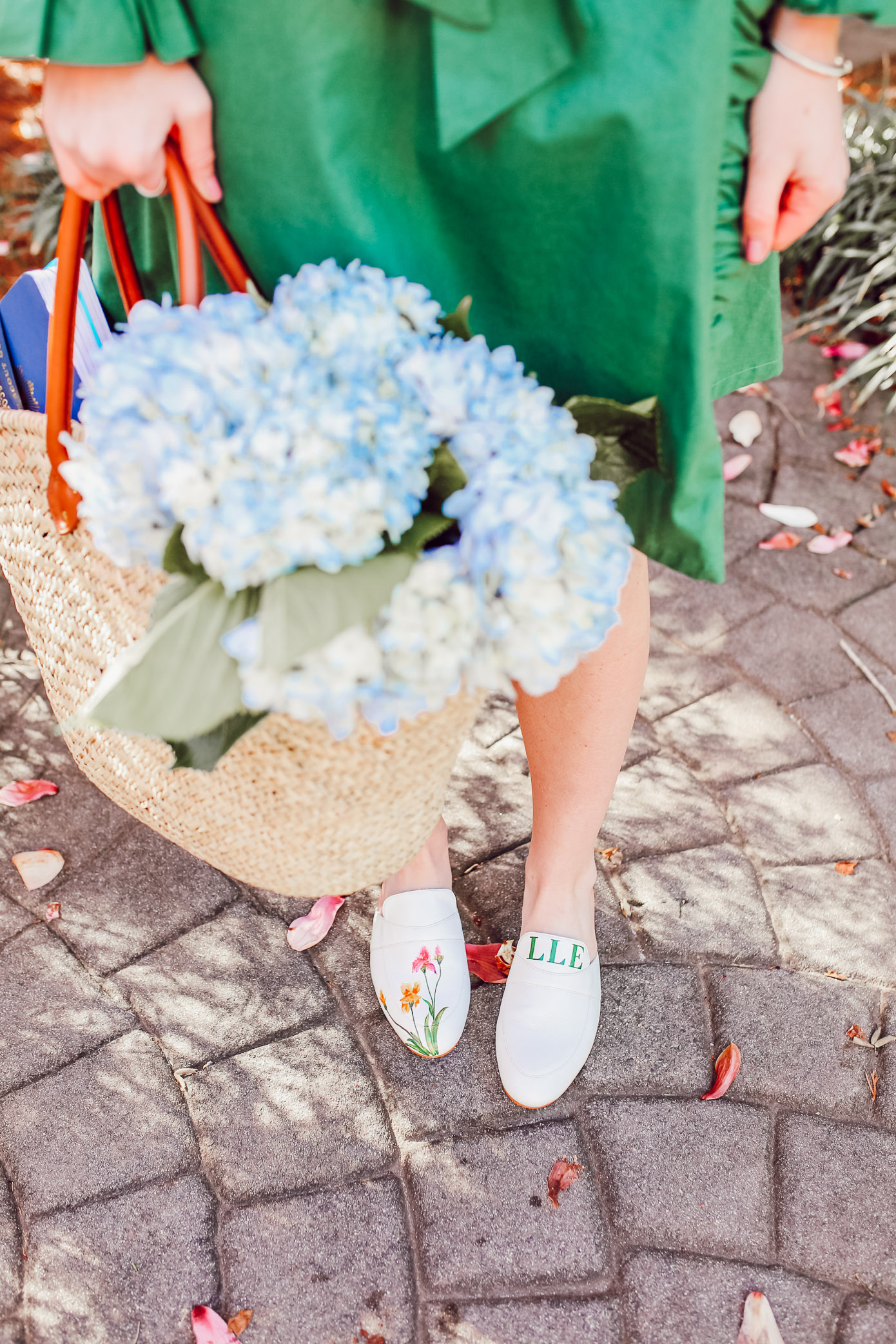 Hand-painted White Mules for Spring | Spring Footwear on Louella Reese