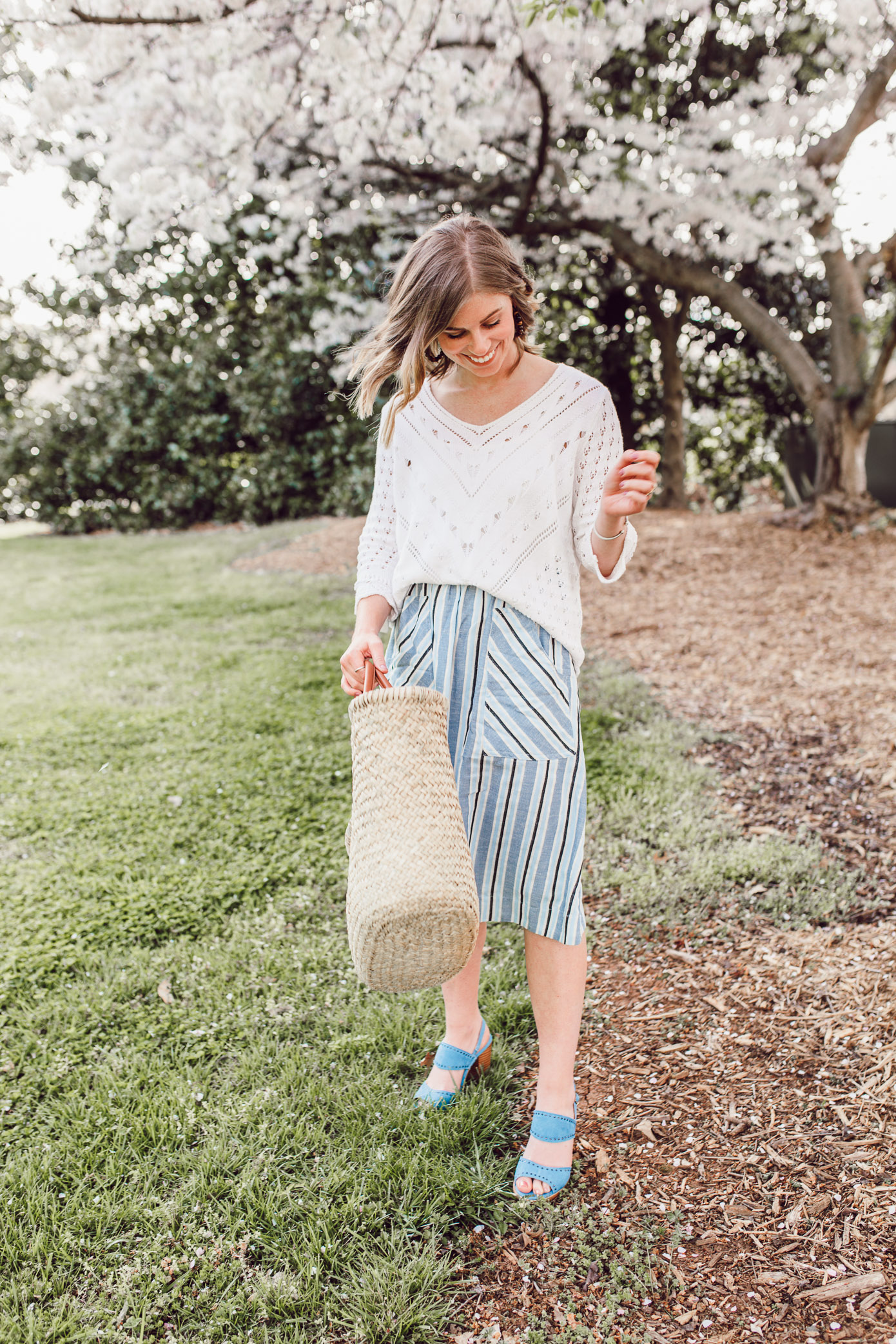 Tips for styling a crochet sweater for an easy spring look | Louella Reese