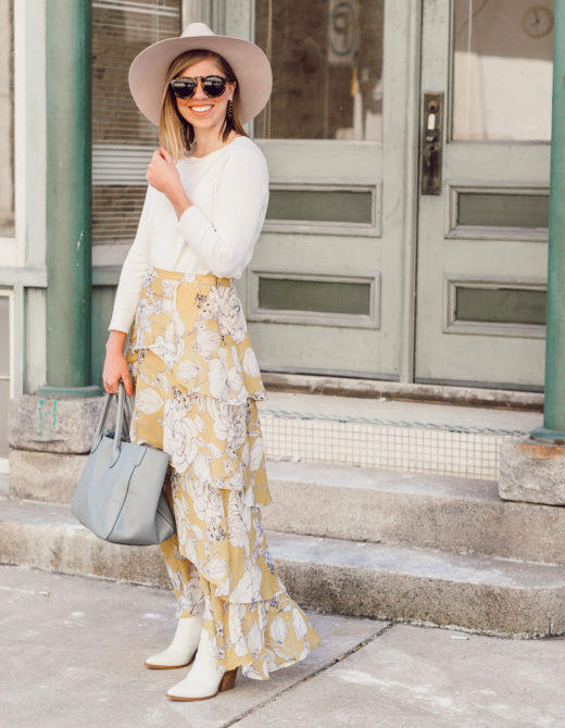 Start Spring In Style With This Yellow Floral Maxi Skirt | Louella Reese