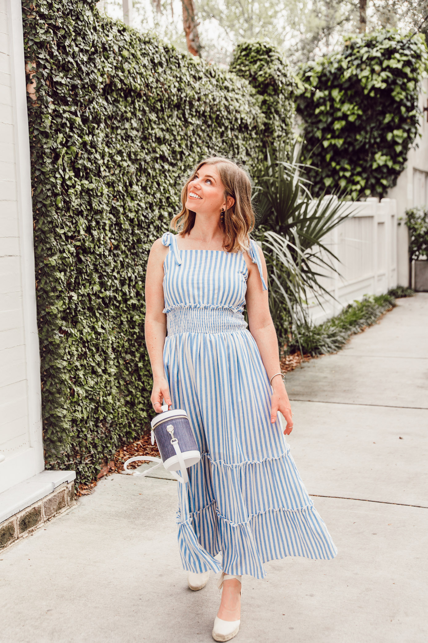 White Maxi Romper in Charleston - Southern Curls & Pearls