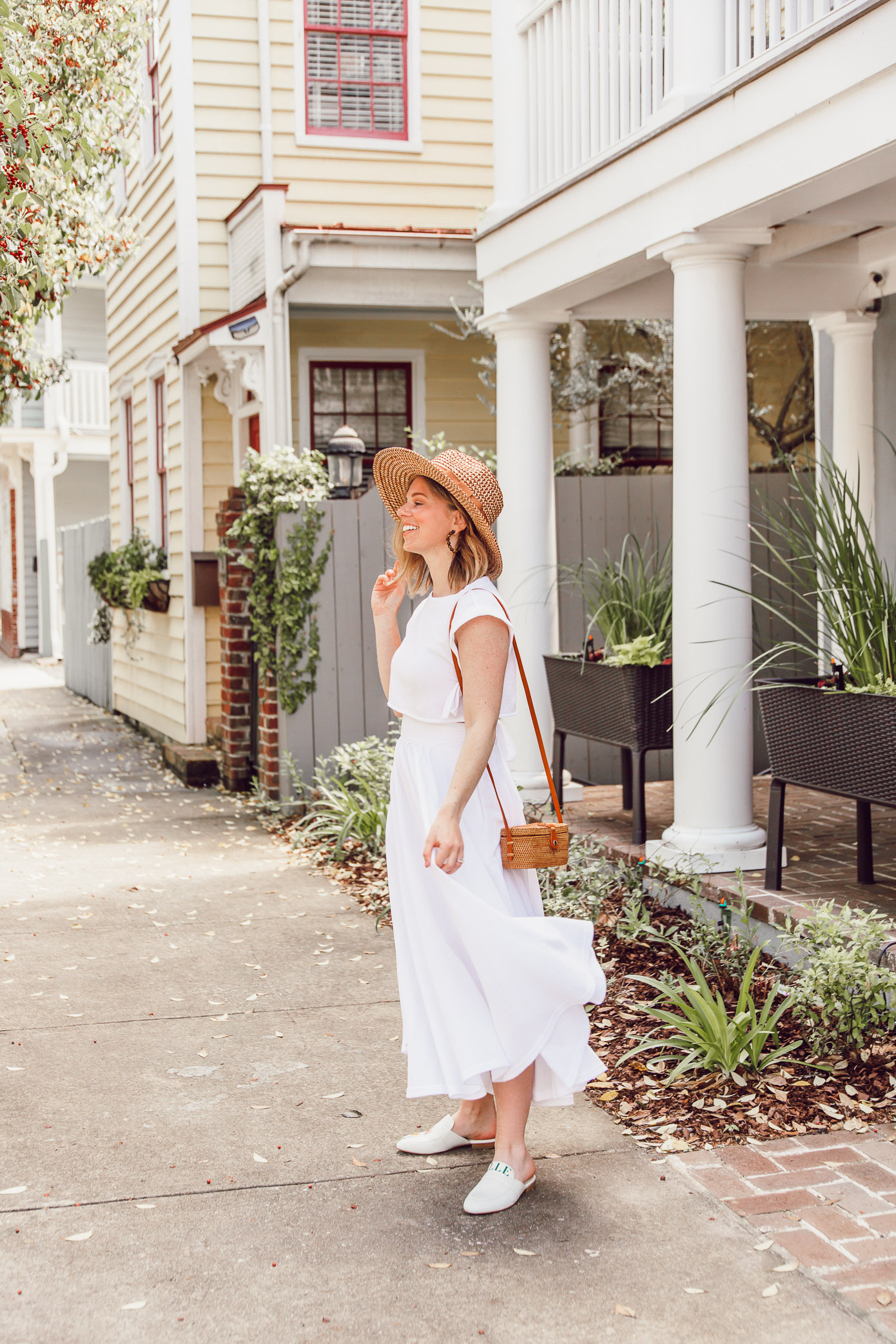White Coordinating Set for Summer | What to Wear in Charleston when it's HOT | ft. Callahan, Brixton, Alepel | Louella Reese
