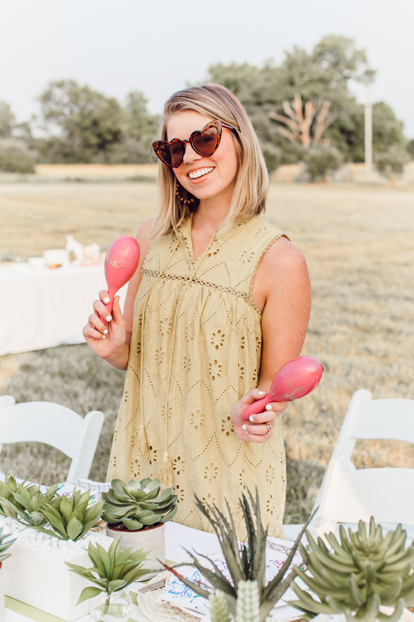 Backyard Summer Fiesta Decor | Pink Maracas | Louella Reese