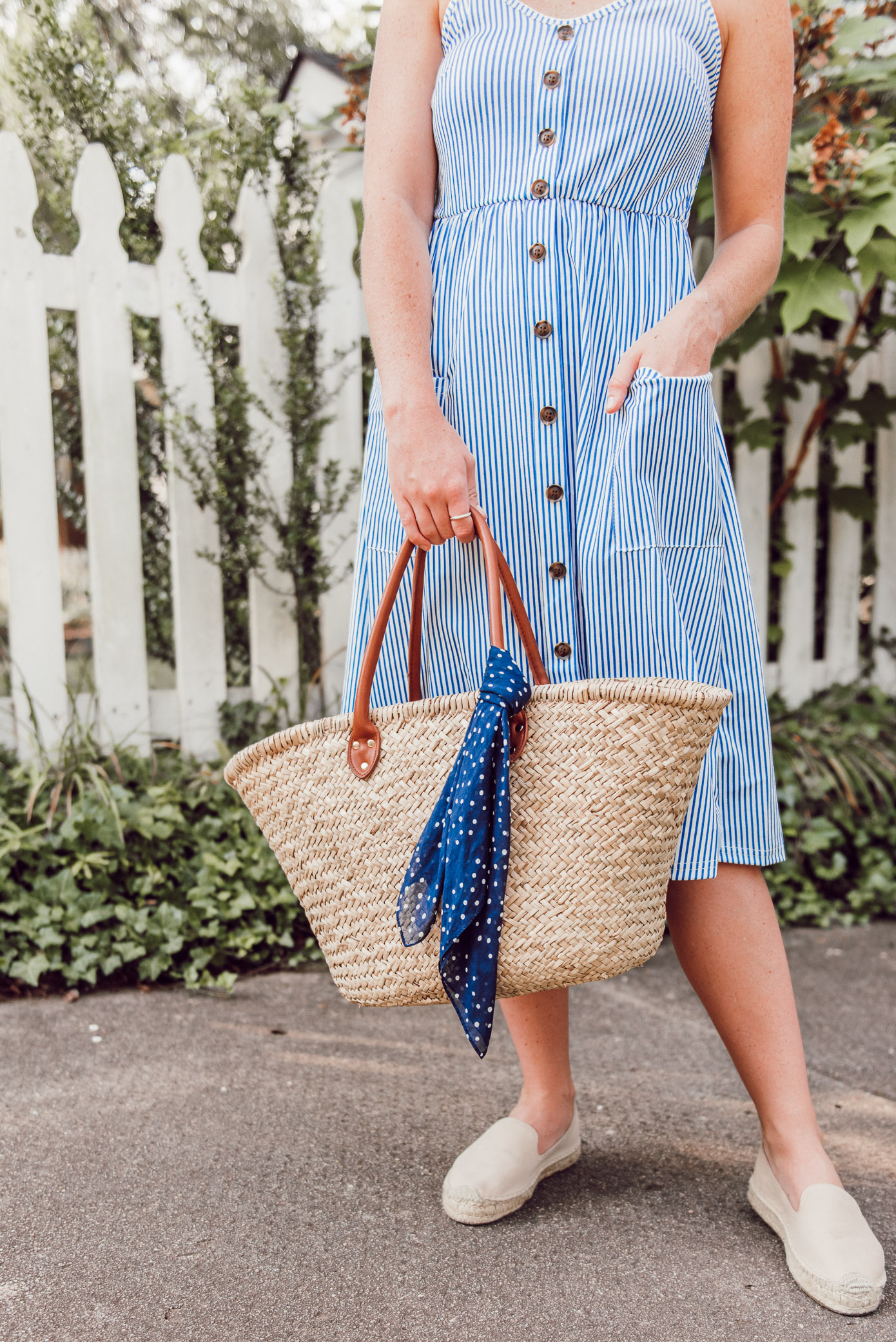 Amazon Dress under $25 | Summer Dresses, Large Straw Tote, Espadrille Loafers | Louella Reese