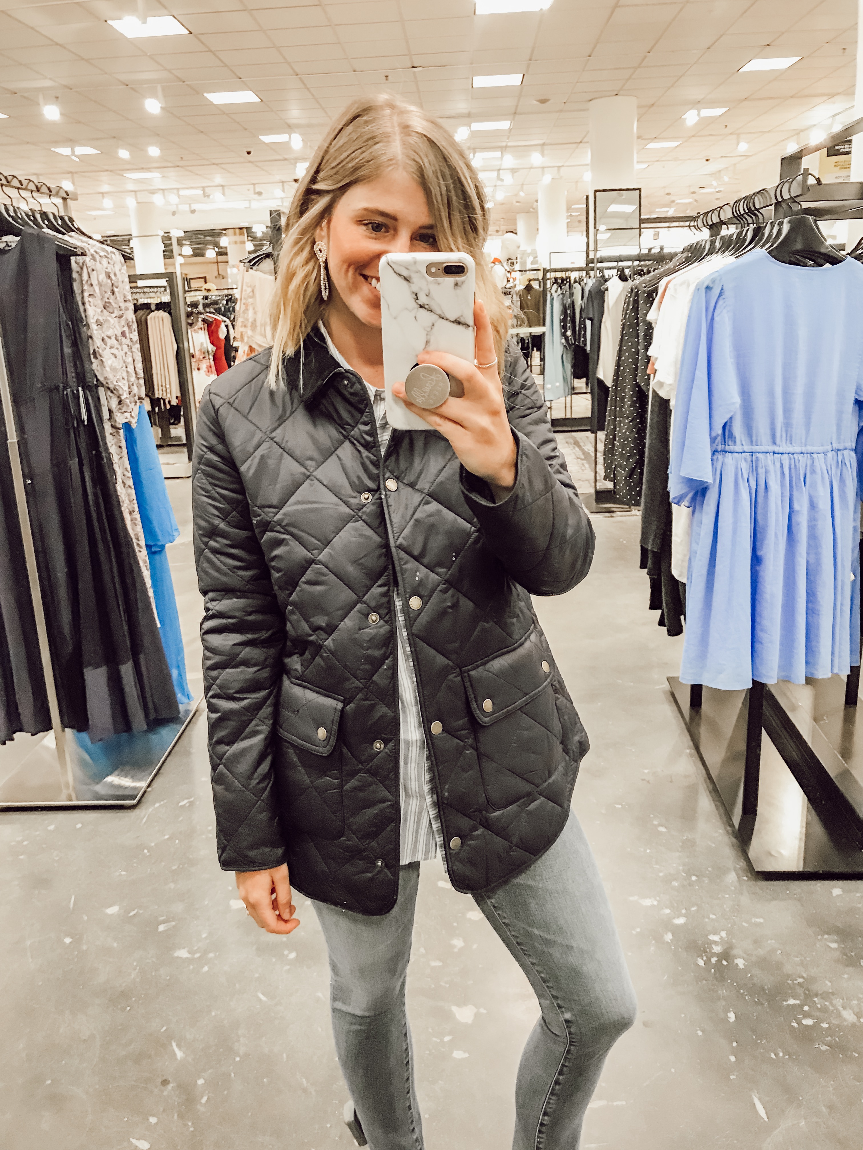 Barbour Oakland Quilted Jacket | 2019 Nordstrom Anniversary Fitting Room Session featured on Louella Reese Life & Style Blog