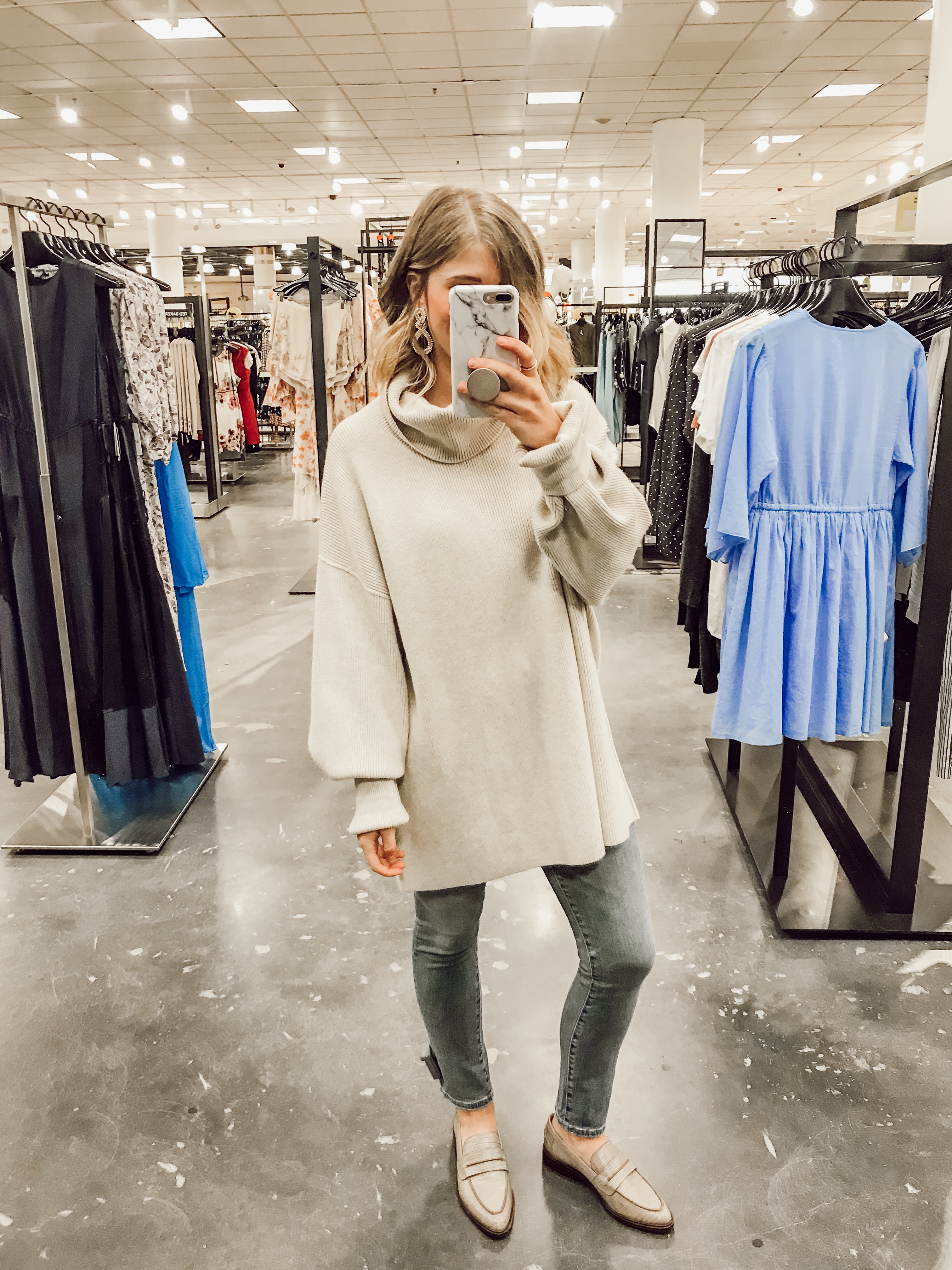Free People Softly Structured Knit Tunic Sweater | 2019 Nordstrom Anniversary Fitting Room Session featured on Louella Reese Life & Style Blog