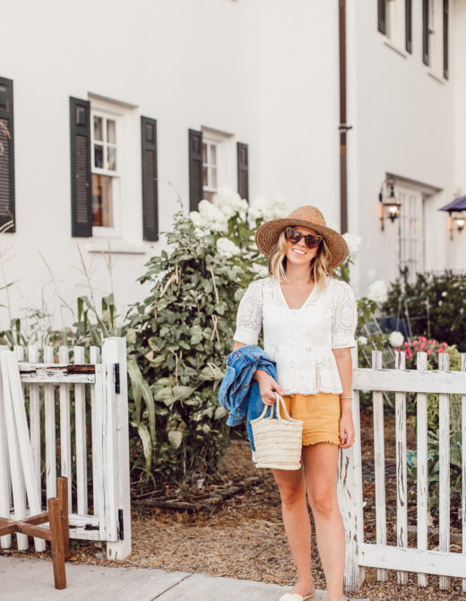 Winston-Salem Outfits - Everything I wore to explore Winston-Salem | White Tie Front Crop Top, Yellow High-Waisted Shorts | Louella Reese