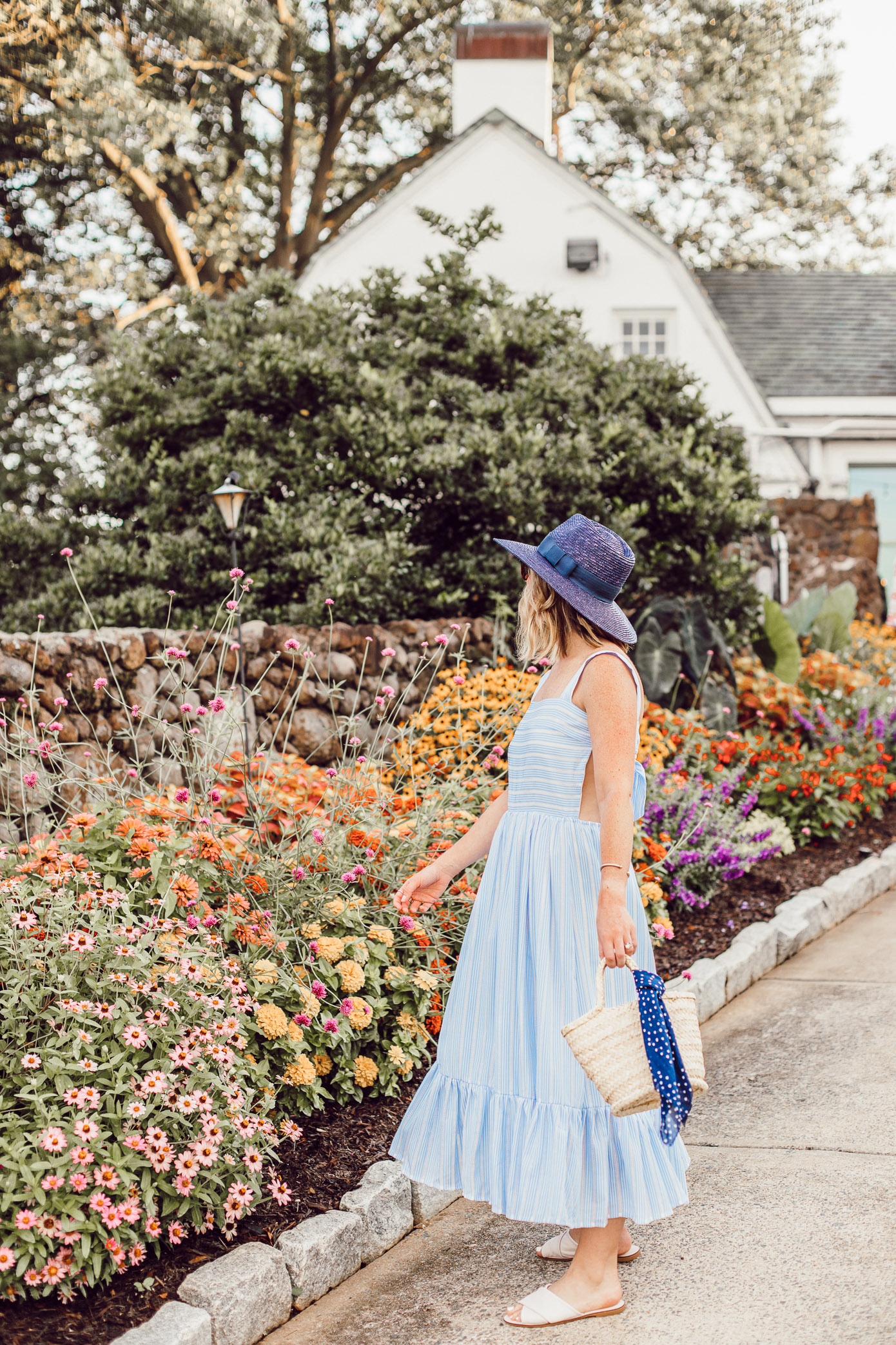 Winston-Salem Outfits - Everything I wore to explore Winston-Salem | Blue and White Striped Maxi Dress | Louella Reese