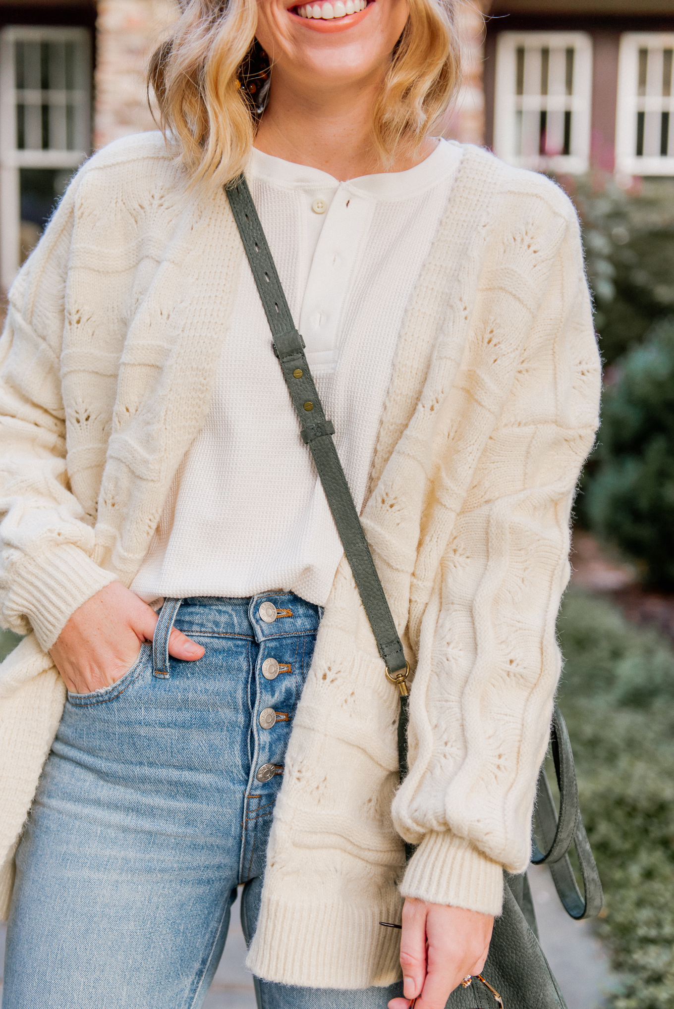 Six Cozy Fall Cardigans | Casual Fall Outfit featuring Ivory Knit Cardigan | Louella Reese