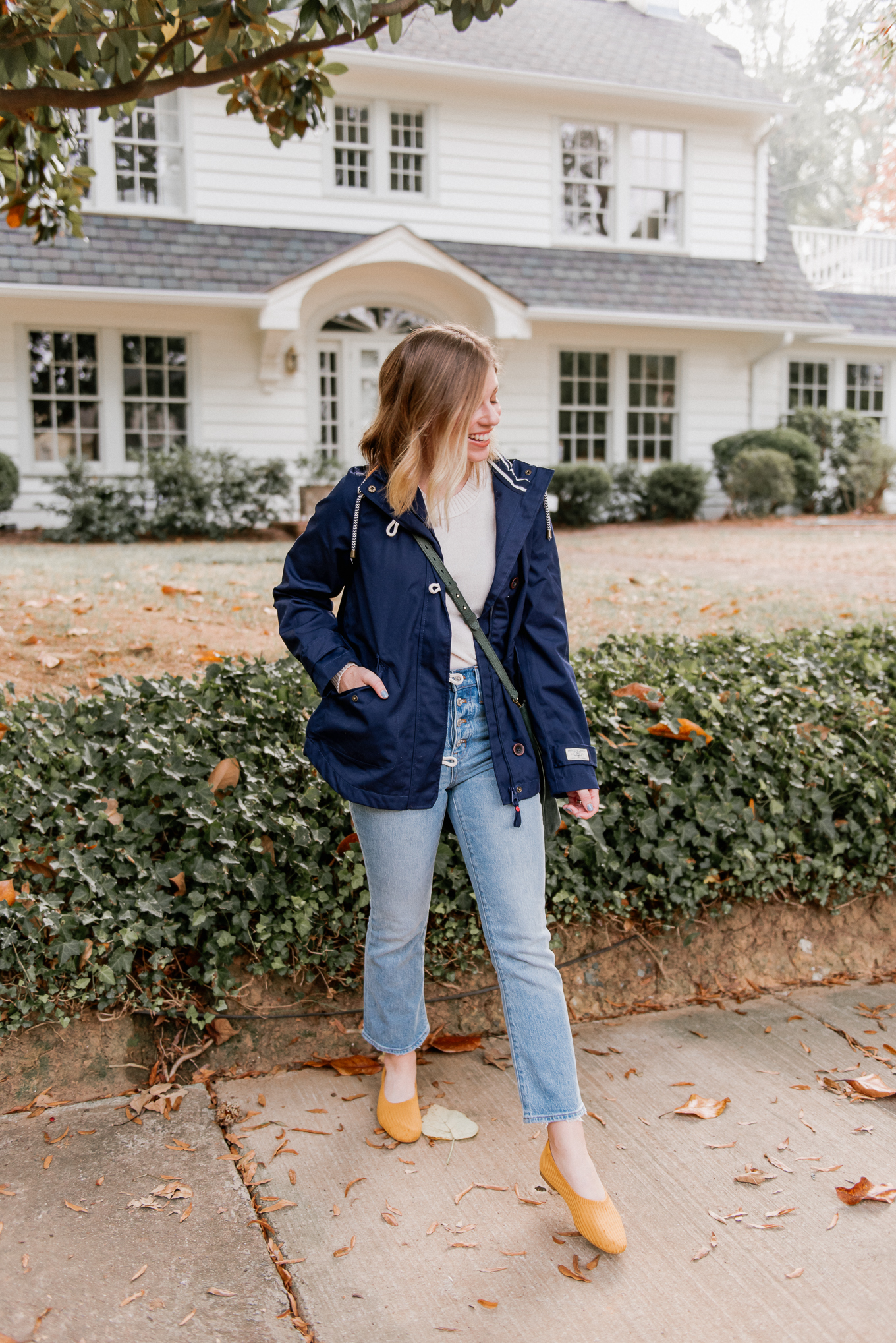 Casual Fall Outfit Idea | Crop Flare Jeans | Louella Reese