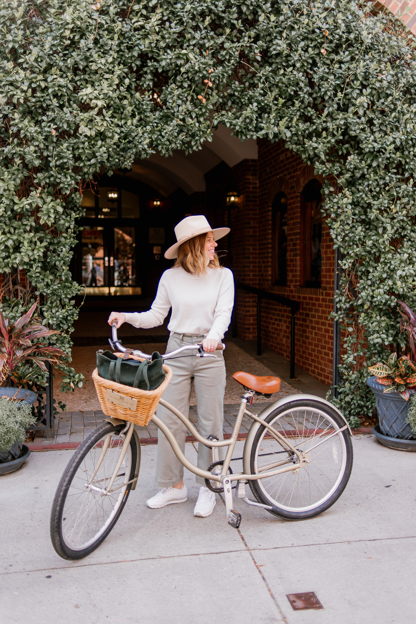 What to Wear to Bike around Charleston | Casual Fall Outfit for Travel | Louella Reese