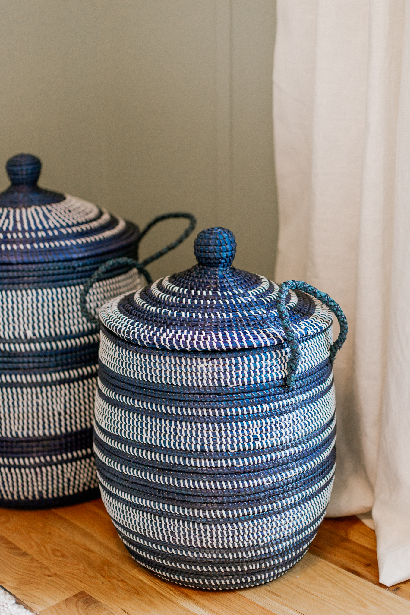 Navy and White Woven Baskets, Baskets for Storage | Louella Reese