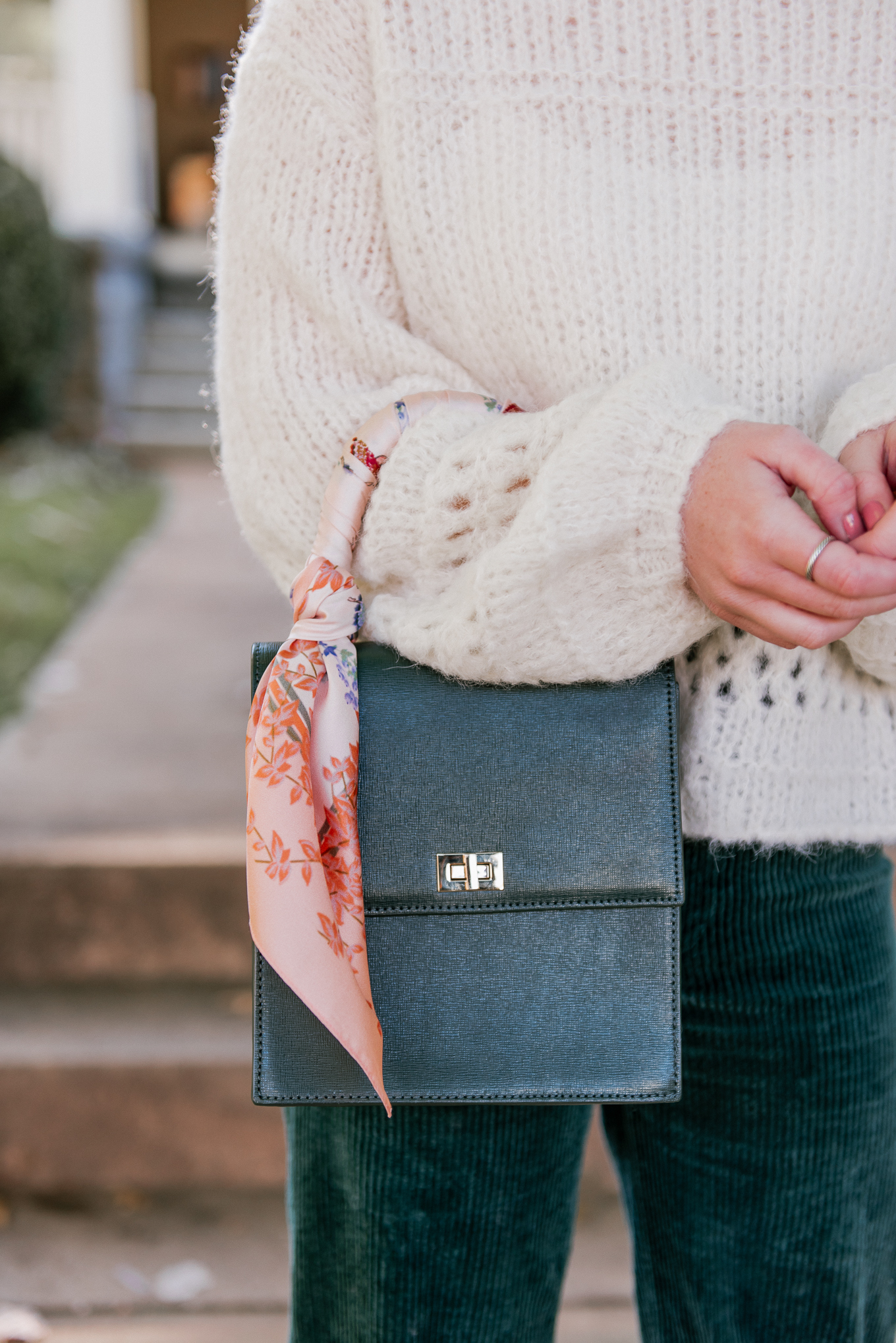 Ladylike Handbags, Top Handle Handbag | How to Style a Scarf on your Handbag | Louella Reese