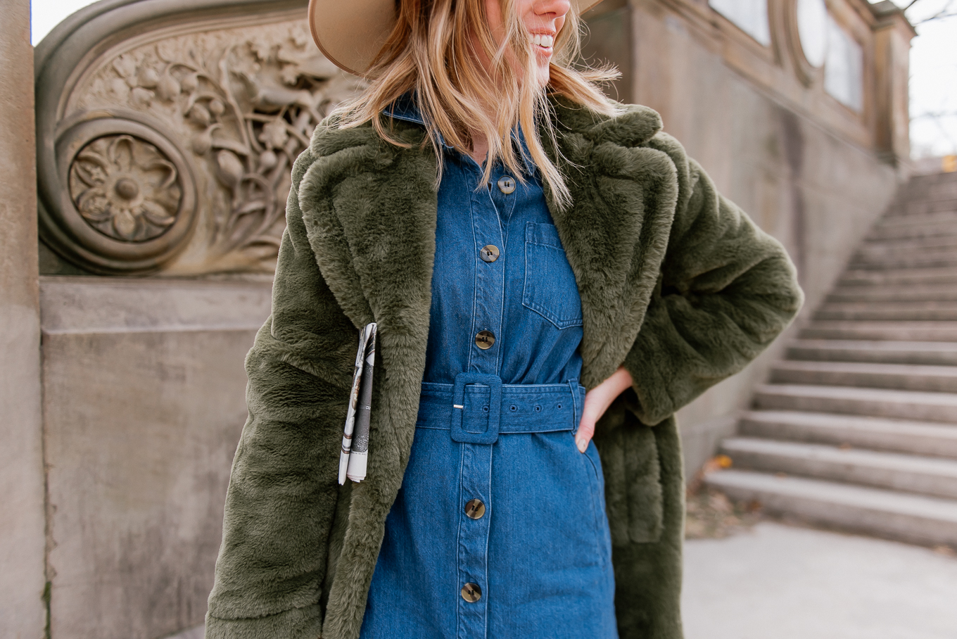 Green Faux Fur Coat - Louella Reese