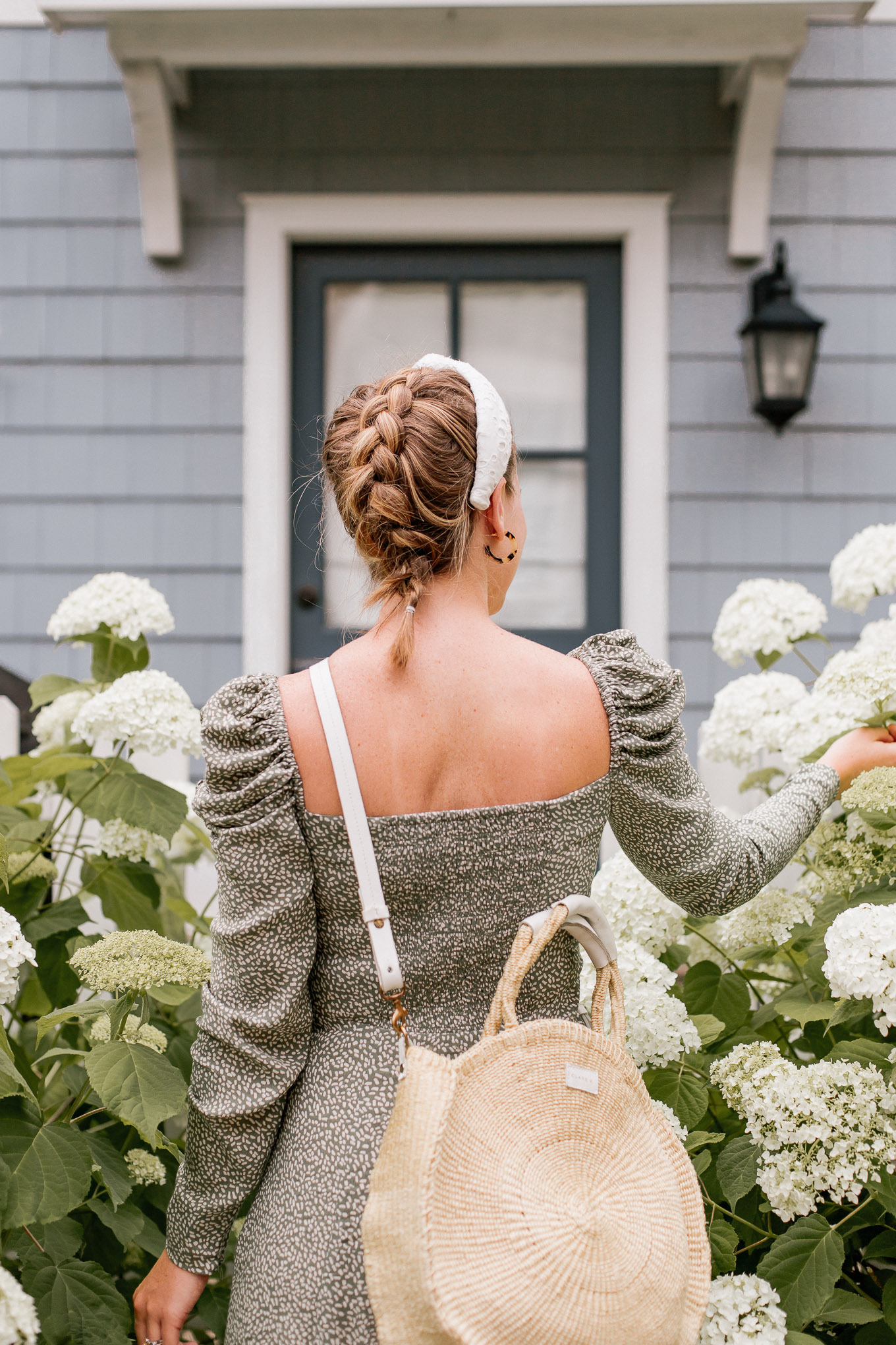 Puff Sleeved Summer Dress, White Eyelet Headband | Louella Reese