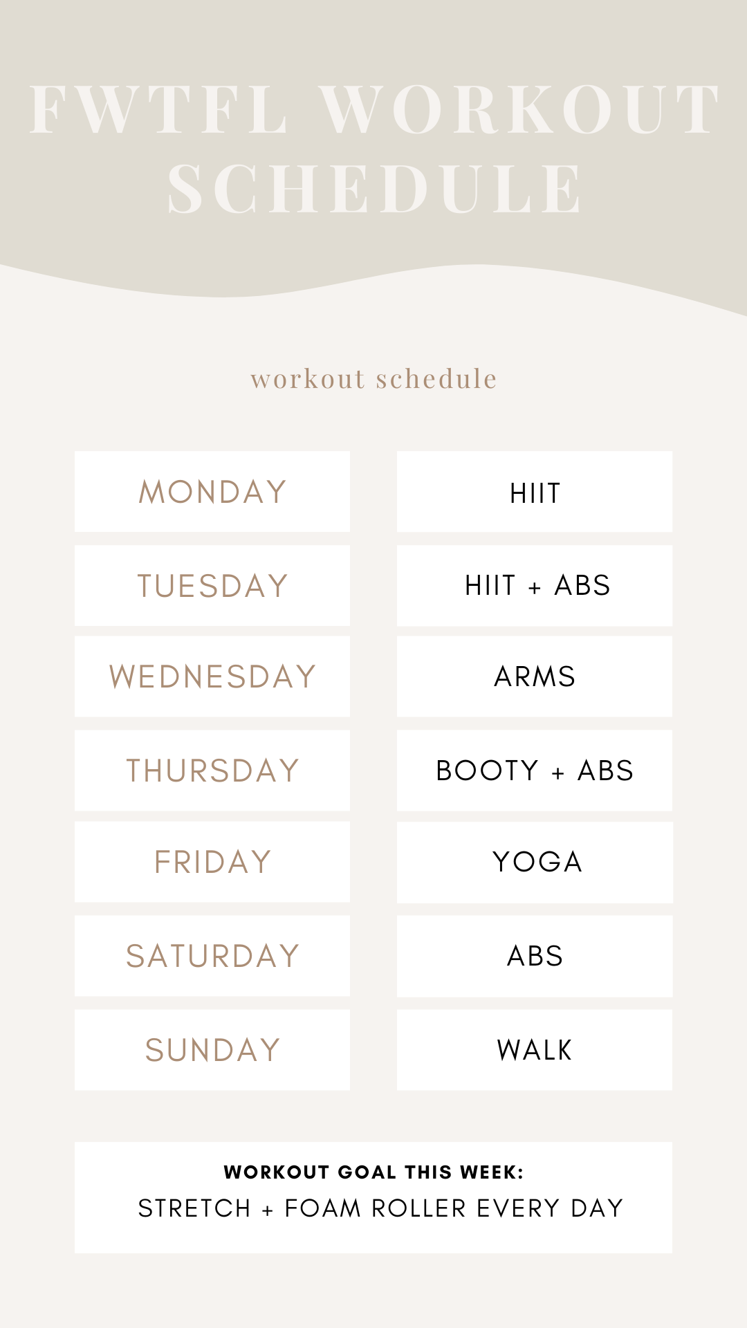 FWTFL Workout Schedule & Favorite Workouts