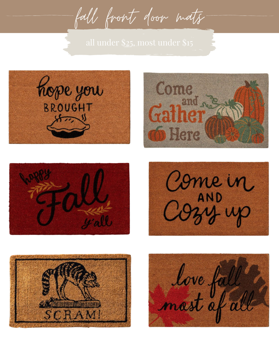 Fall Front Door Mats | Louella Reese