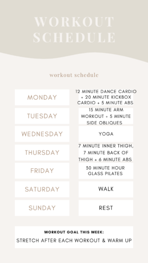 At Home Workout Schedule Vol. 3