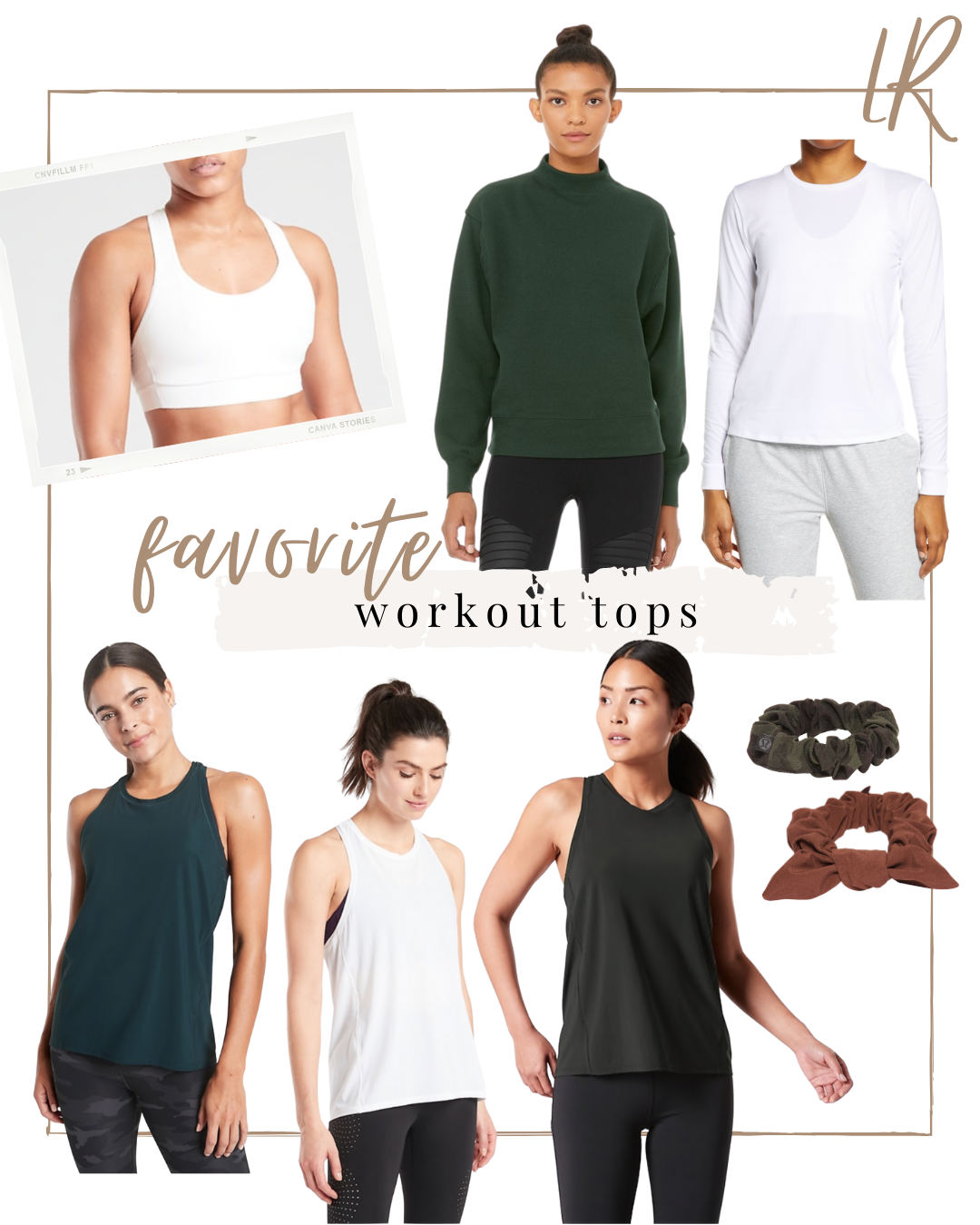 Favorite Workout Tops - tanks, sweatshirt, long sleeve tops and athletic scrunchies | lifestyle | Louella Reese