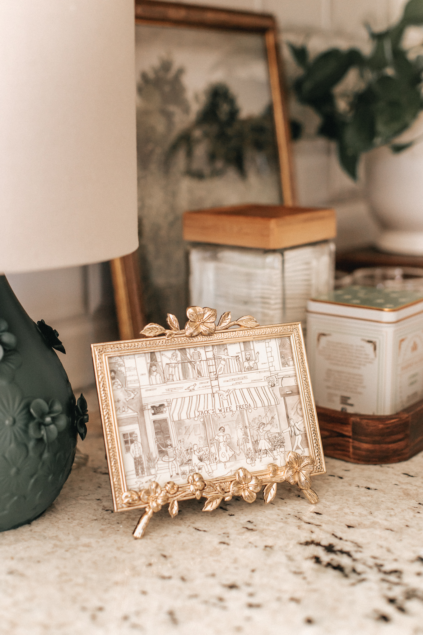 Antique Gold Floral Picture Frame | Kitchen Decor | Louella Reese