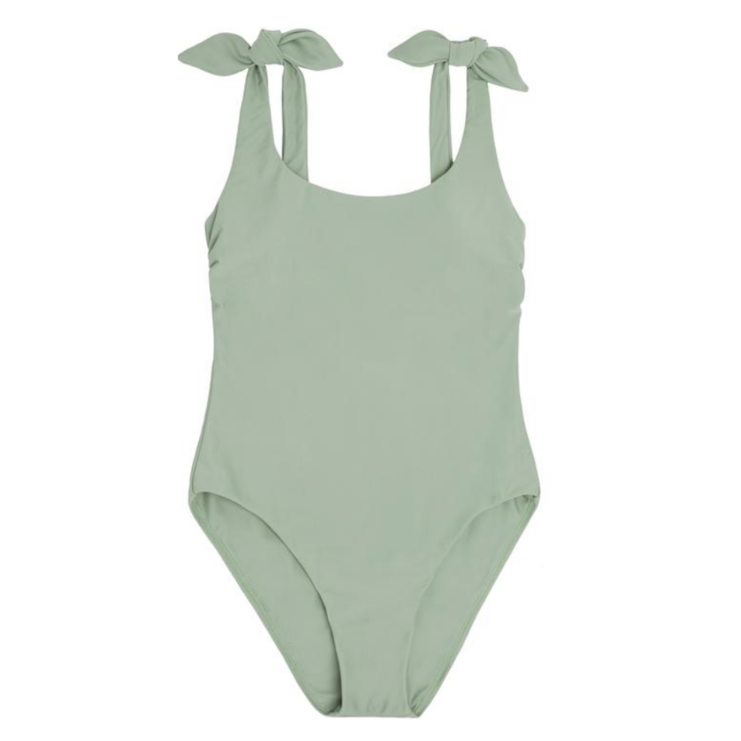 sage green one piece swimsuit, Friday five, lifestyle | Louella Reese