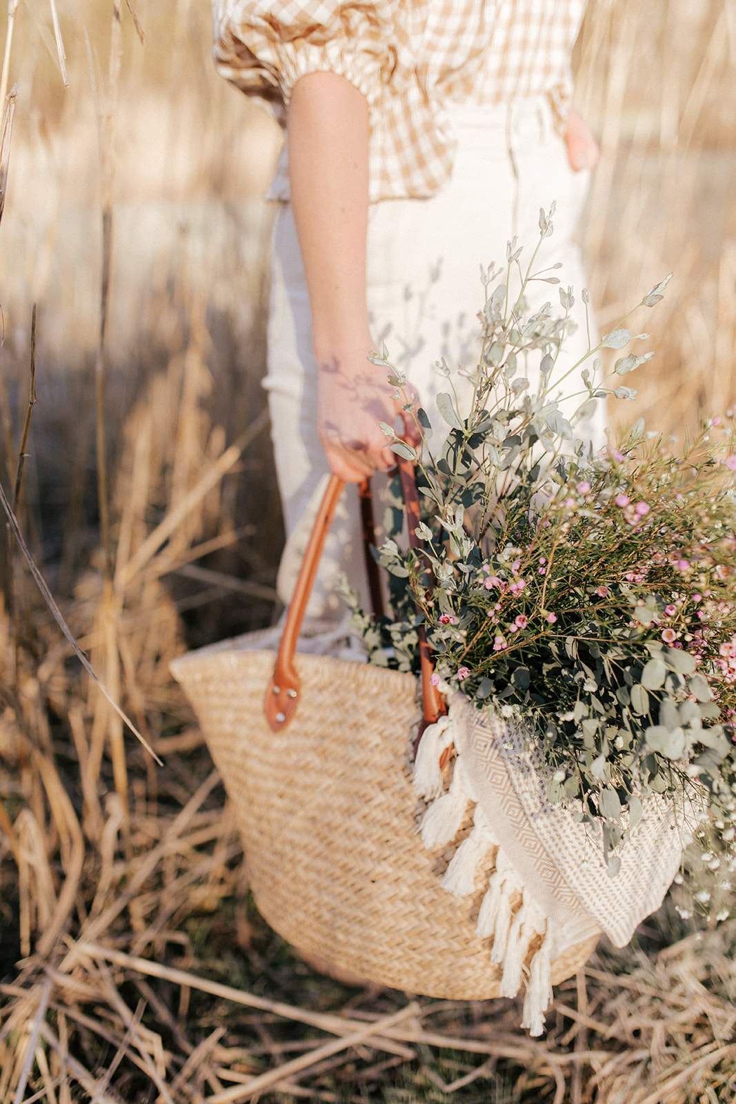 Round Wicker Basket Bucket Bag Straw Purse Jane Birkin Bag 