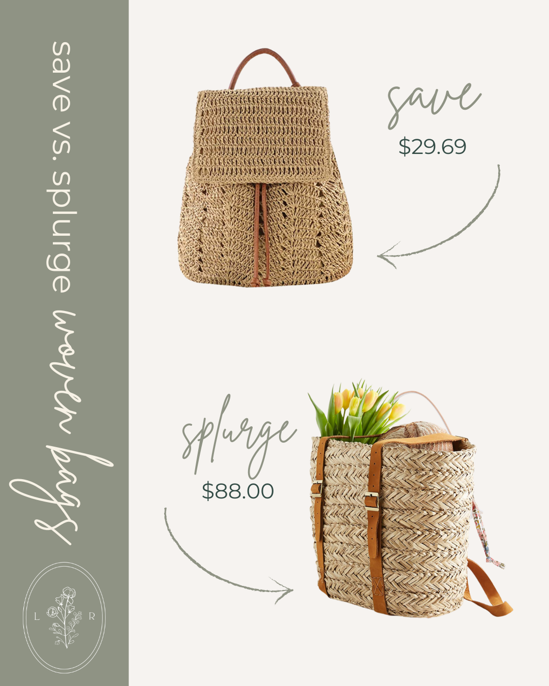 Save vs. Splurge Spring Woven Bags, Straw Backpack | Louella Reese