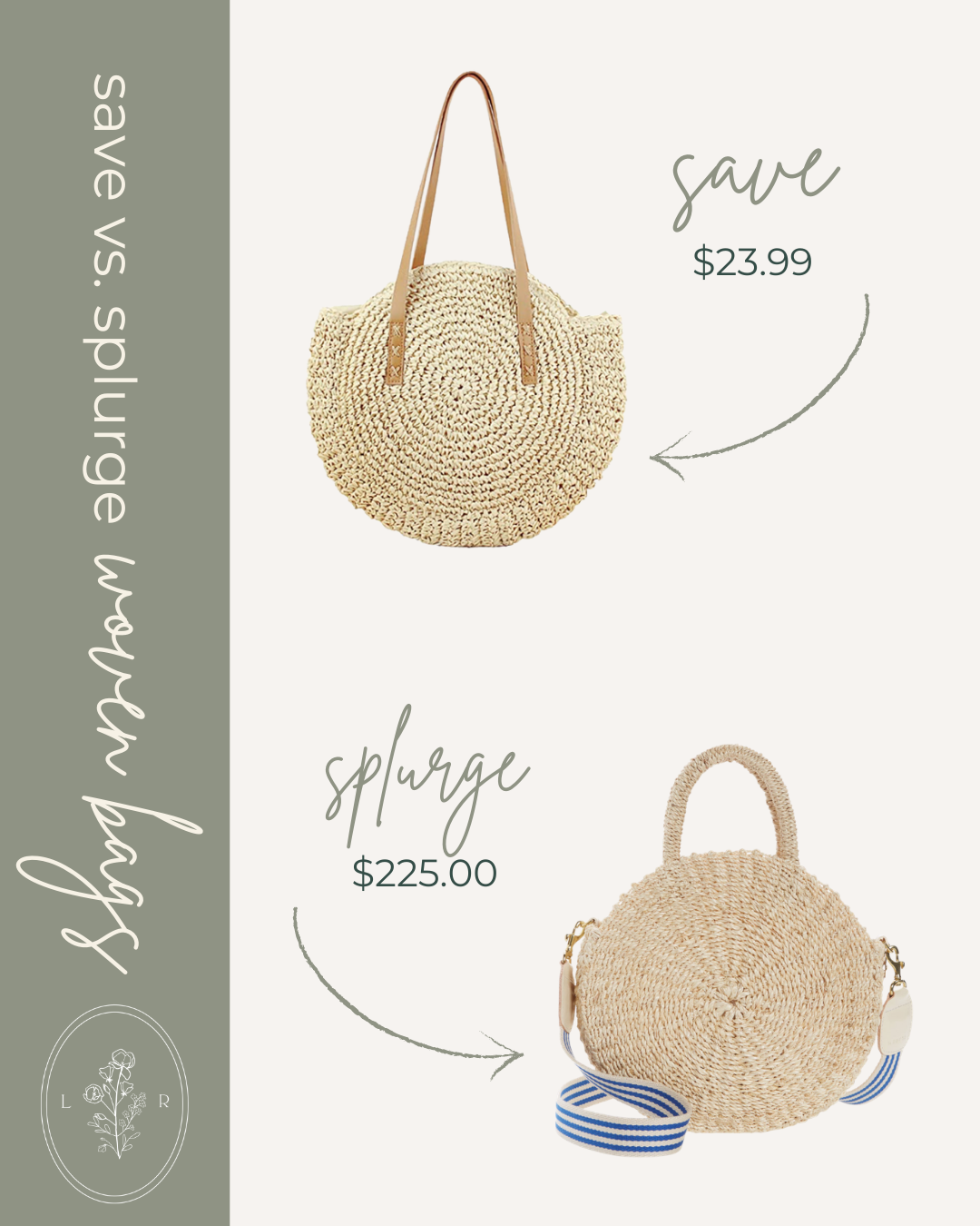 Save vs. Splurge Spring Woven Bags, Round Straw Bag | Louella Reese