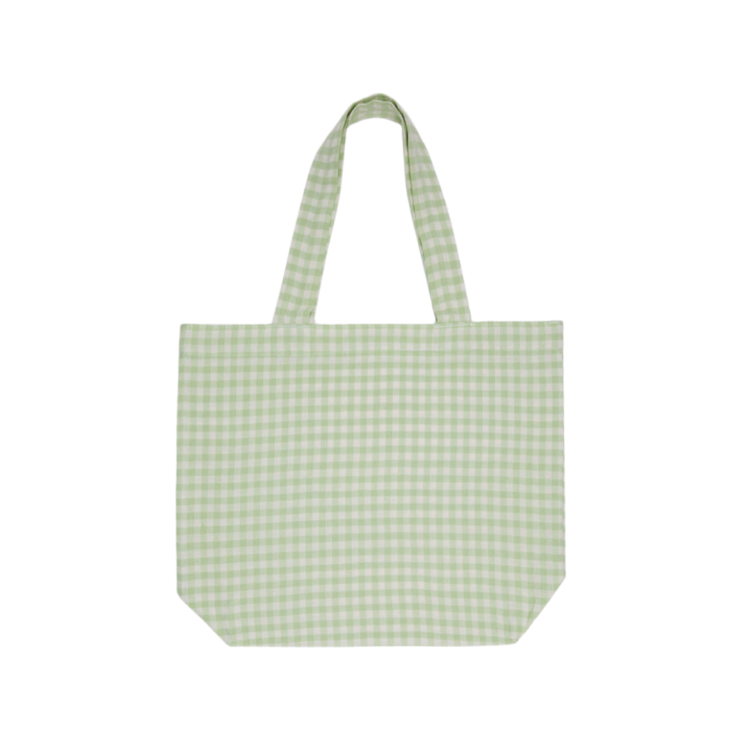 Louella Reese Friday Five, green gingham tote bag | Louella Reese