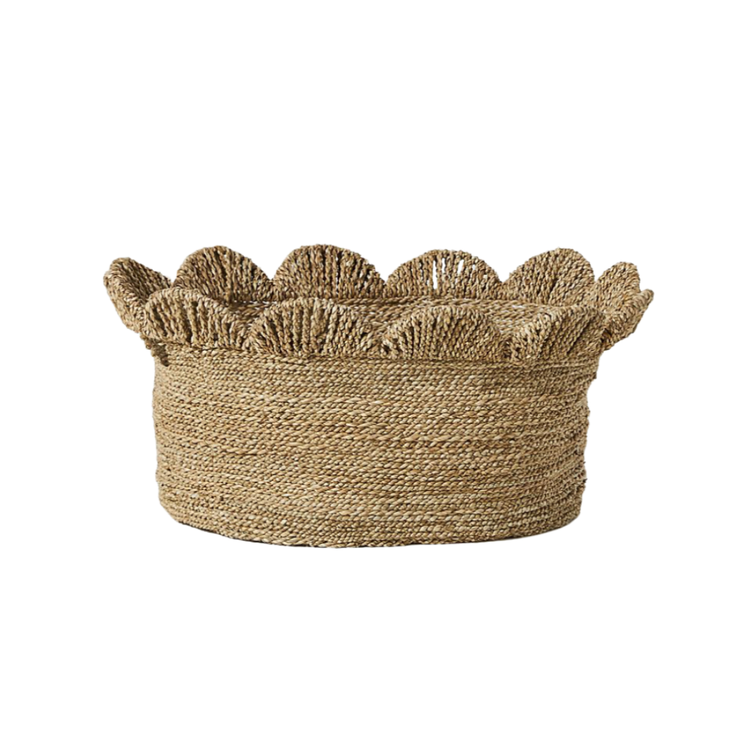 scallop woven basket, storage basket | Louella Reese