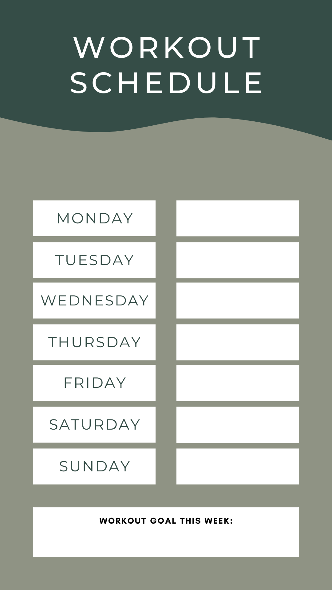 Weekly Workout Schedule Template | Louella Reese