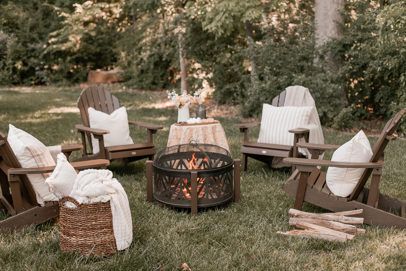 creating a backyard fire pit space | Louella Reese