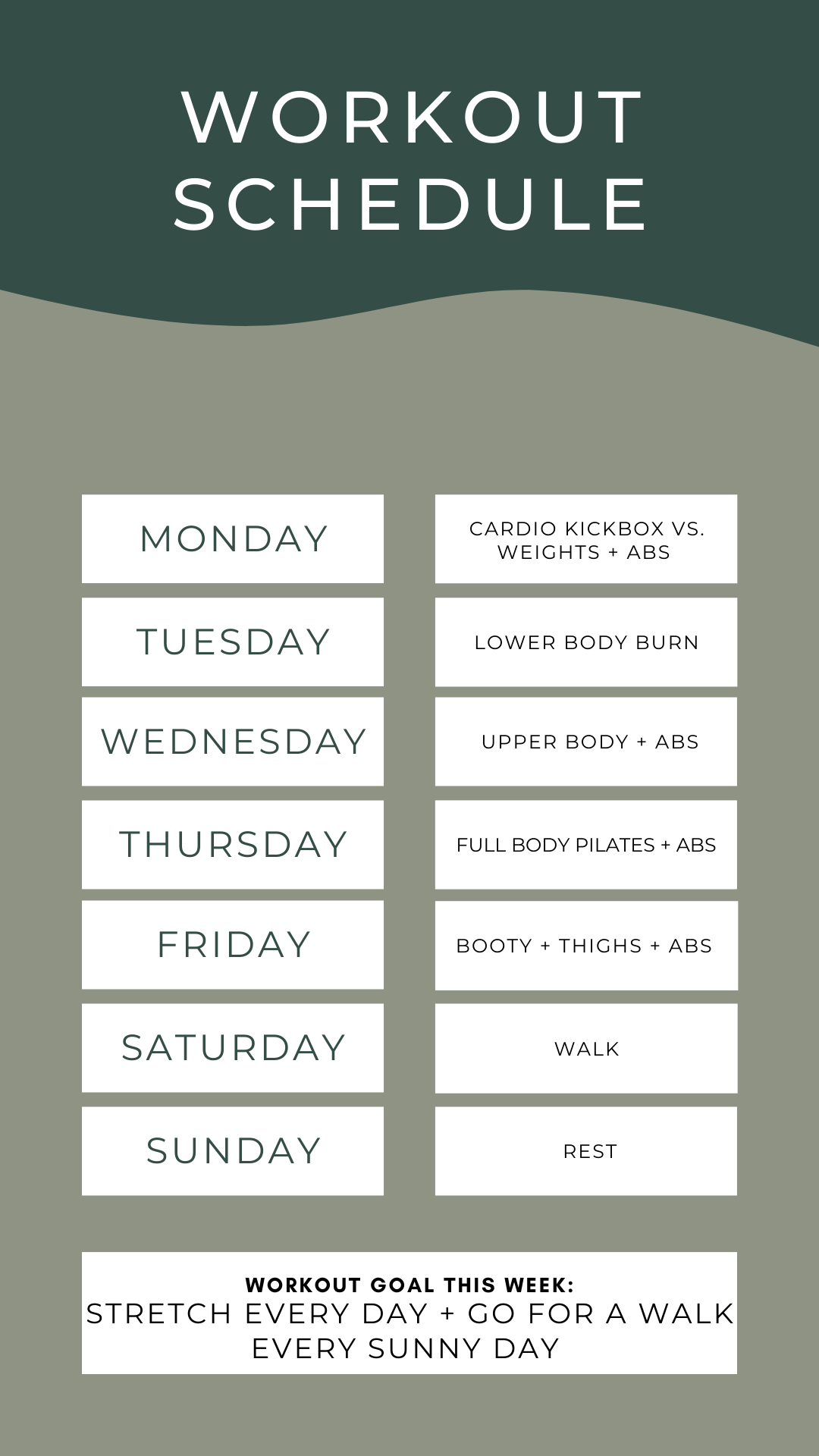 Louella Reese Weekly Workout Schedule 