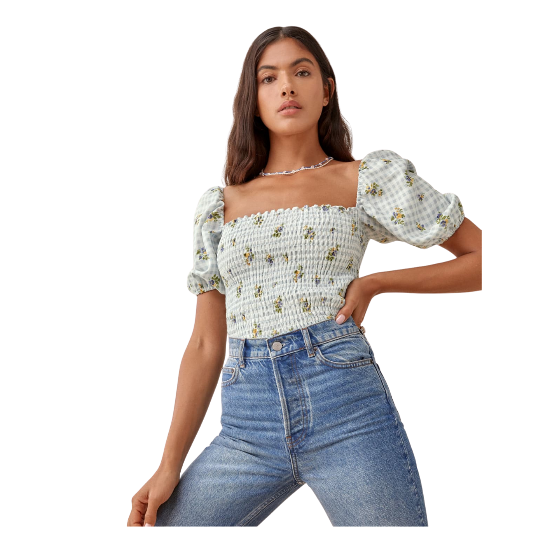 Smocked floral top for summer | Louella Reese
