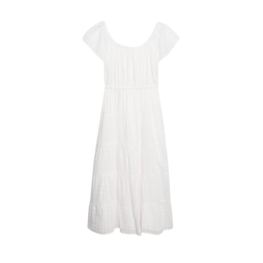 white midi dress, summer dress | Louella Reese