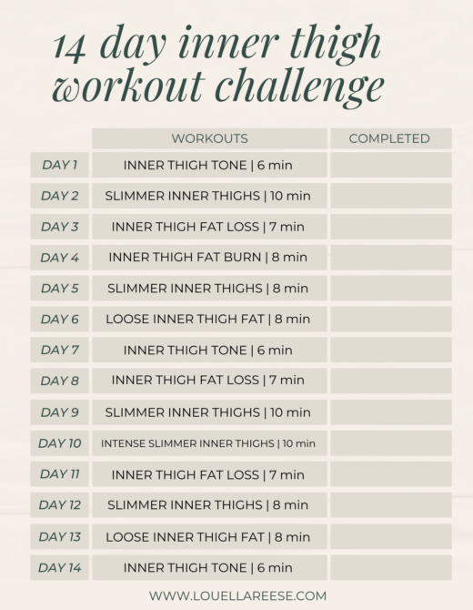 14 day inner thigh workout challenge | Louella Reese