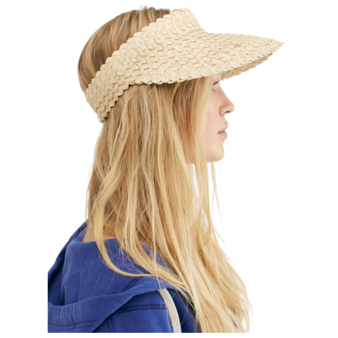 affordable woven visor, straw visor | Louella Reese